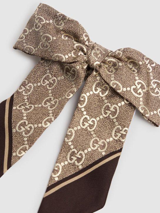 Luisaviaroma Elastico scrunchie in seta jacquard GG Saldi Di Fabbrica