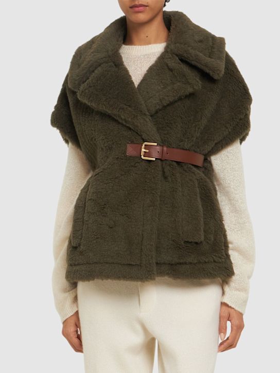 Luisaviaroma Cappa Abavo in shearling di cammello e seta Negozi Online