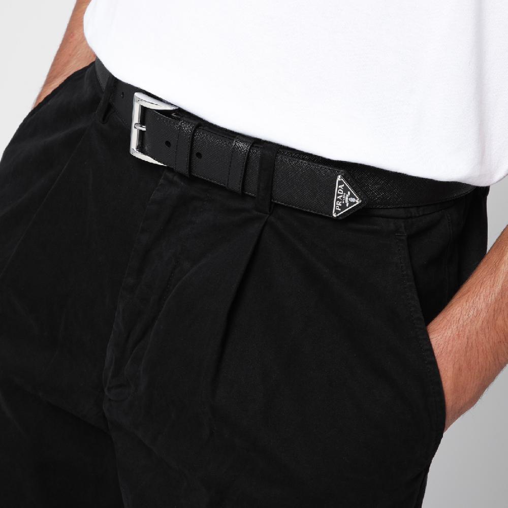 Prada Cintura nera in pelle Saffiano Promozione Limitata