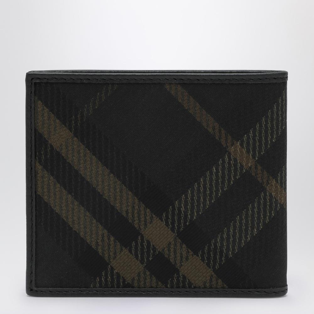 Burberry Portafoglio bi-fold nero con motivo Check Affare Del Giorno