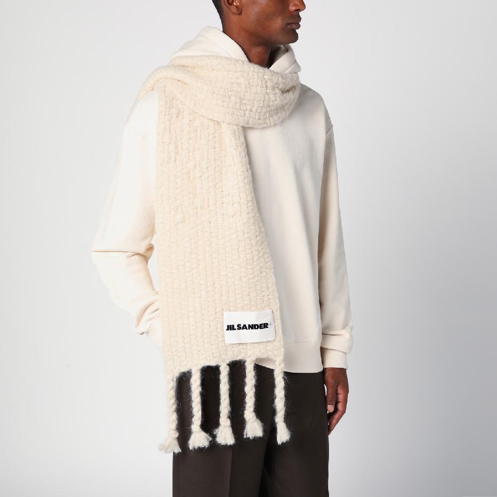 Jil Sander Sciarpa avorio in misto mohair Online