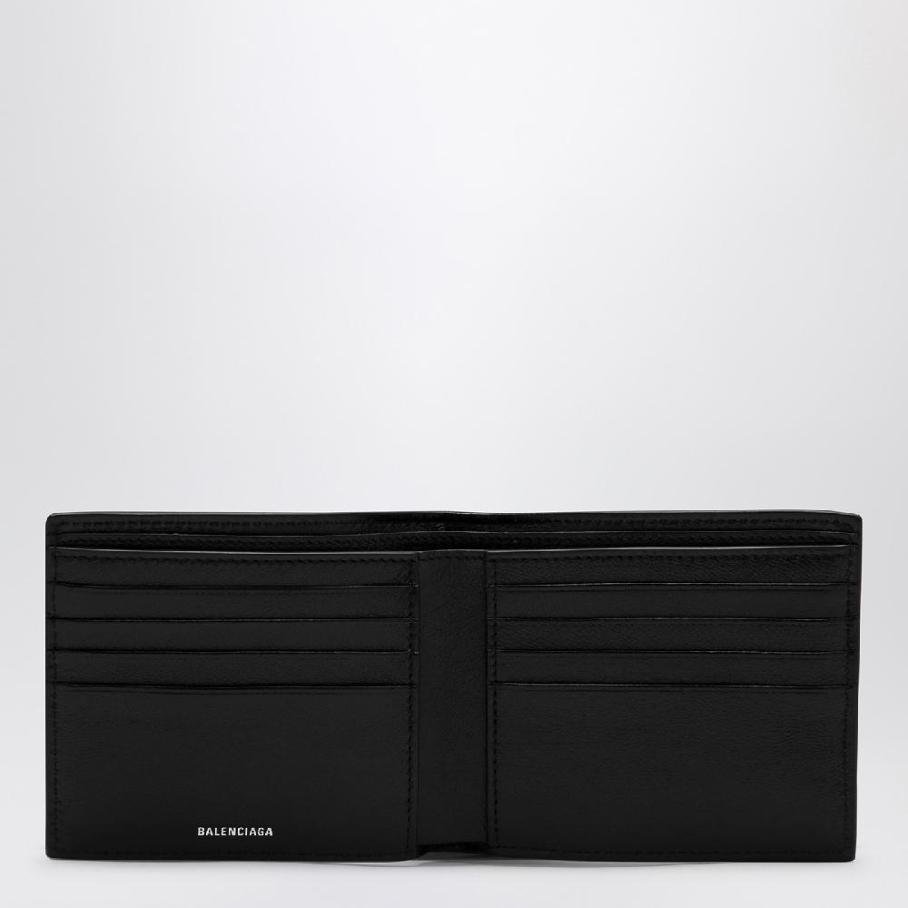 Balenciaga Portafoglio bi-fold Superbusy nero in pelle Vendita Economica