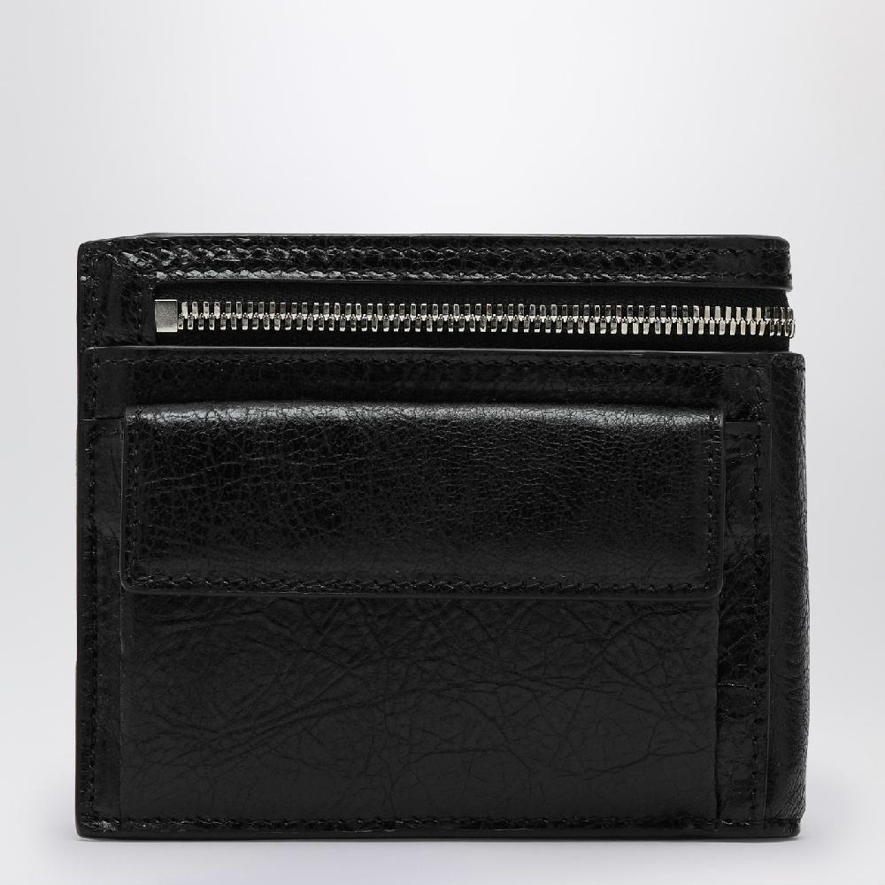 Balenciaga Portafoglio bi-fold Superbusy nero in pelle Vendita Economica