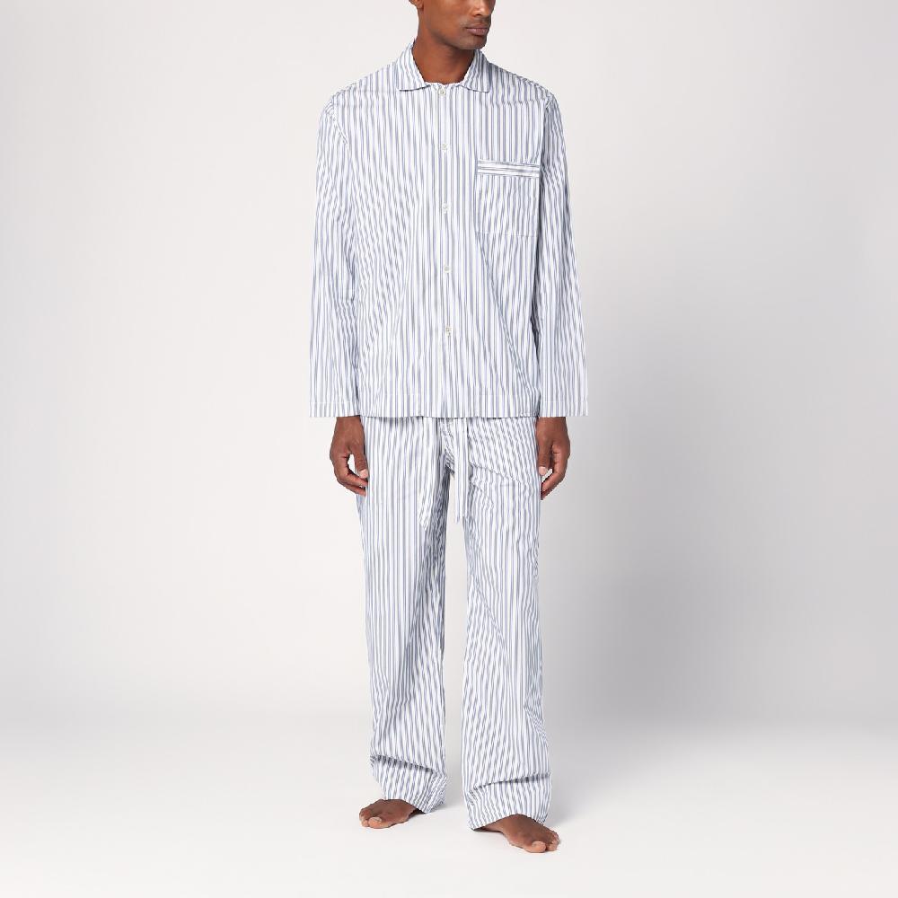 Tekla Camicia pigiama bianca a righe Saldi Di Fabbrica