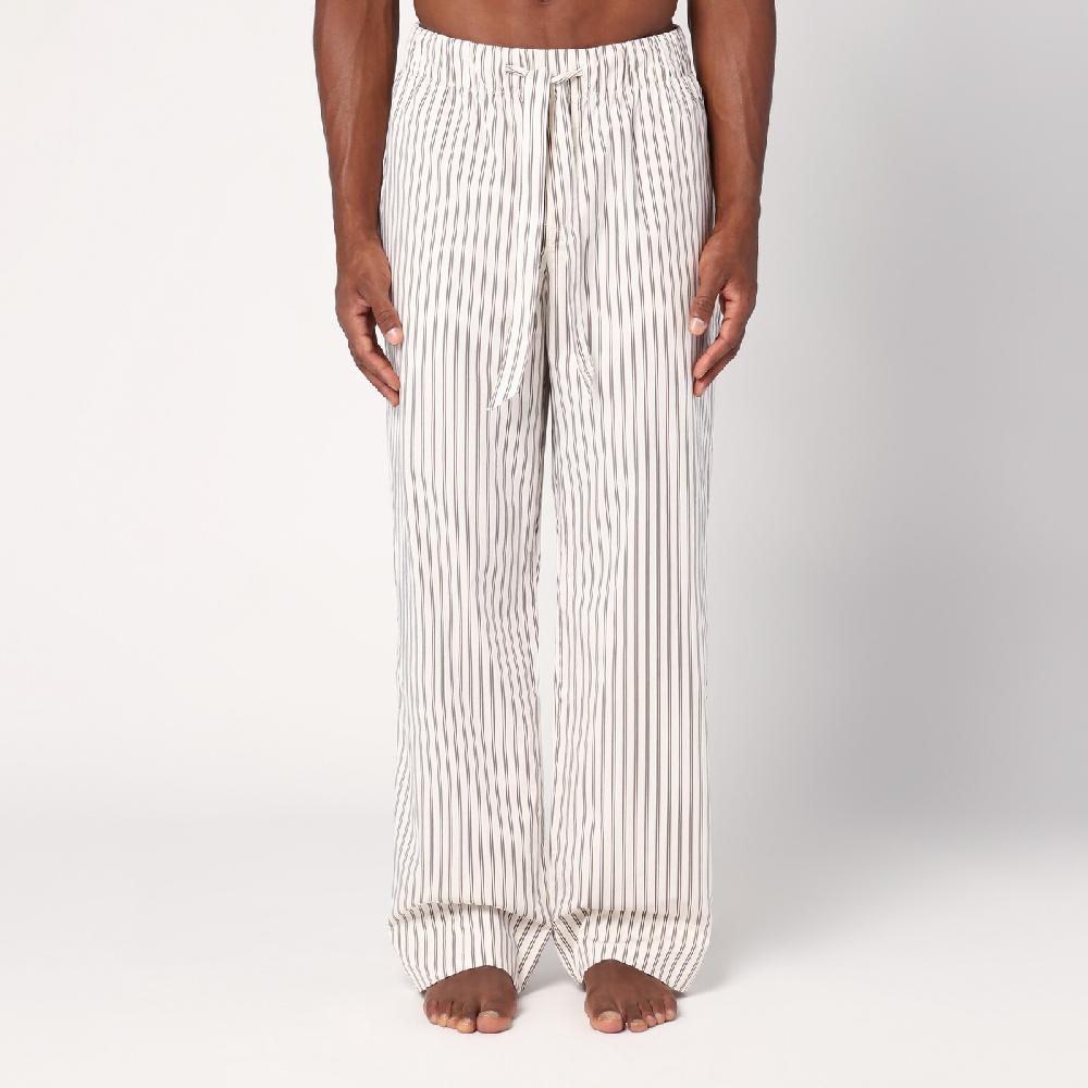 Tekla Pantalone pigiama beige a righe