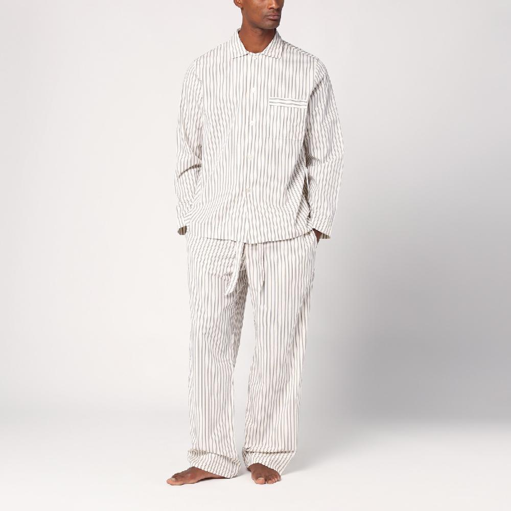 Tekla Pantalone pigiama beige a righe Negozio