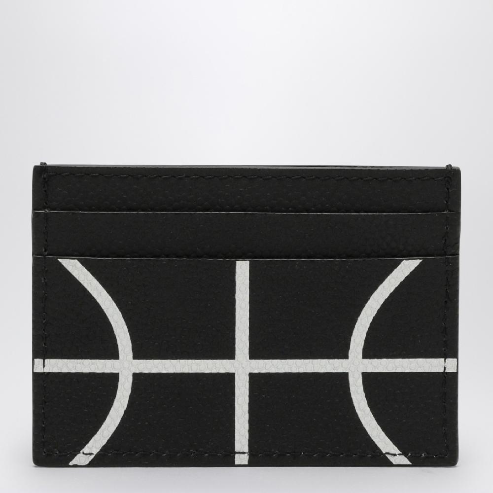 Off-Whiteu2122 Portacarte basket nero in pelle Nuova