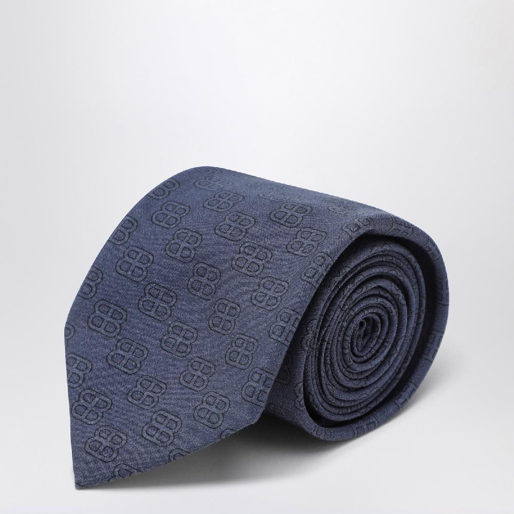 Balenciaga Cravatta sky blu con stampa BB