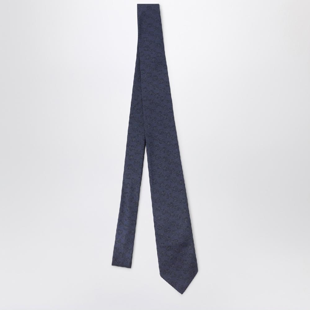 Balenciaga Cravatta sky blu con stampa BB Italy