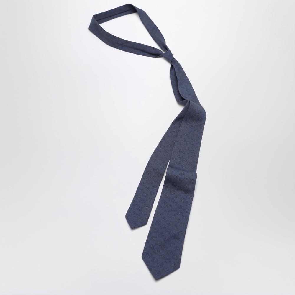 Balenciaga Cravatta sky blu con stampa BB Italy