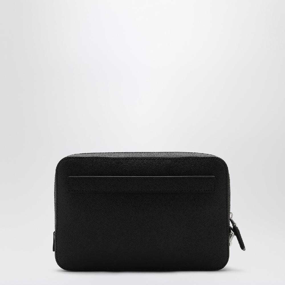 Prada Pouch nera in pelle Saffiano Nuovo