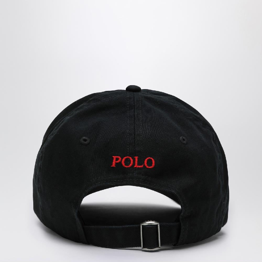 Polo Ralph Lauren Cappello nero in cotone con logo Spedizione Gratuita
