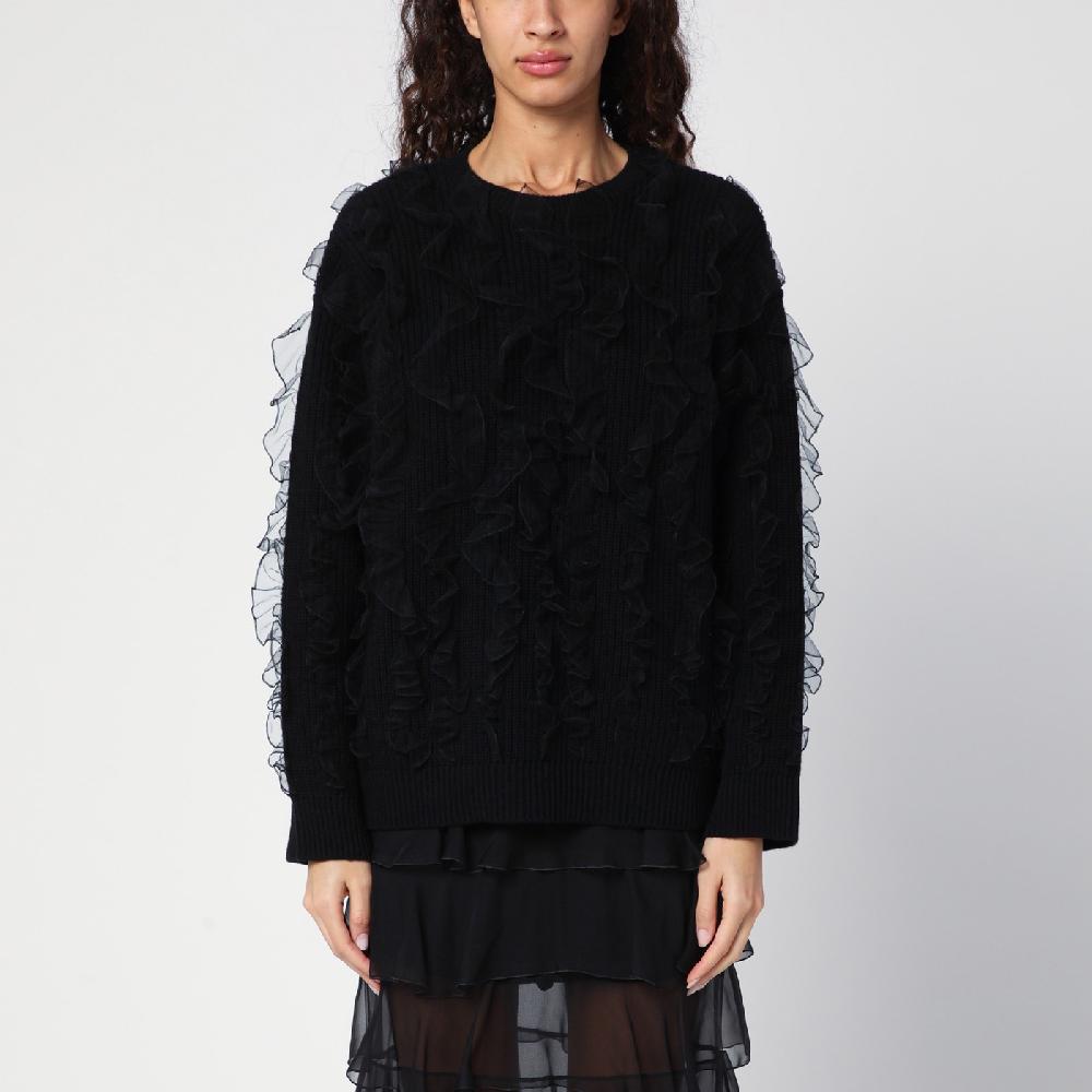 Valentino Garavani Maglione nero con ruches