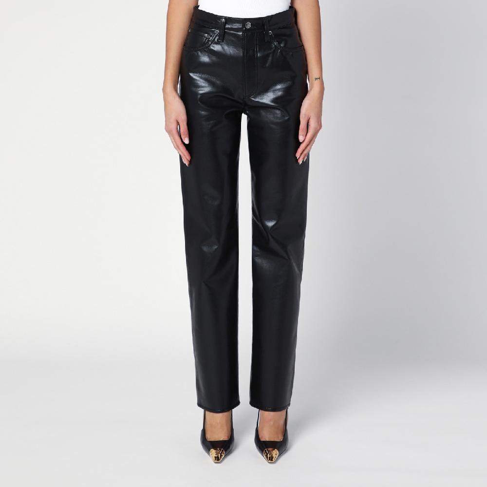 AGOLDE Pantalone nero in eco pelle