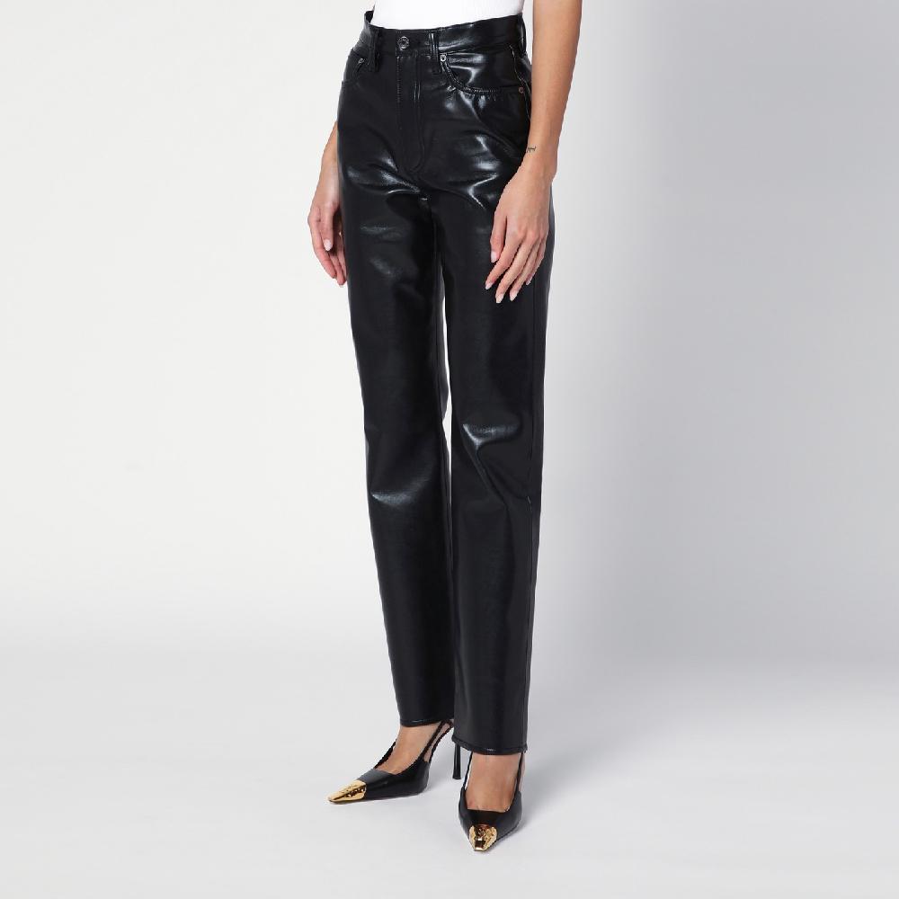 AGOLDE Pantalone nero in eco pelle Affare Del Giorno