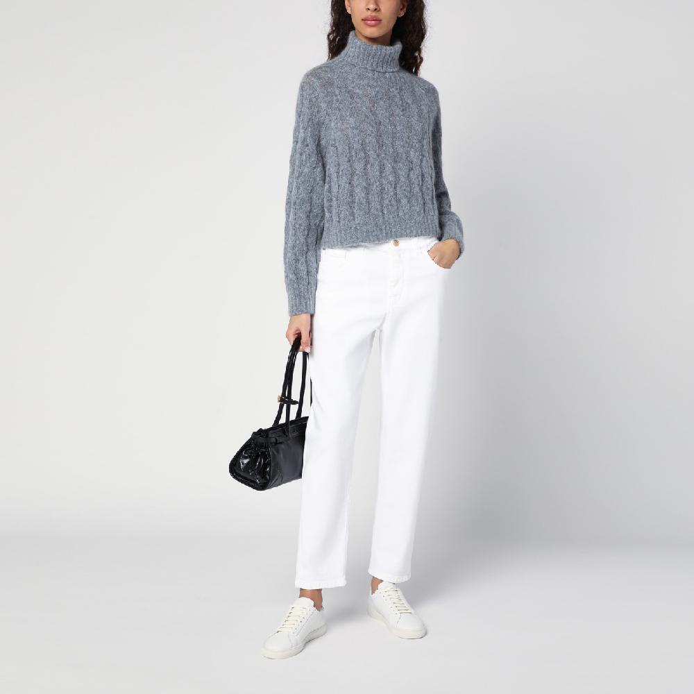 Brunello Cucinelli Pantalone bianco in cotone Offerta
