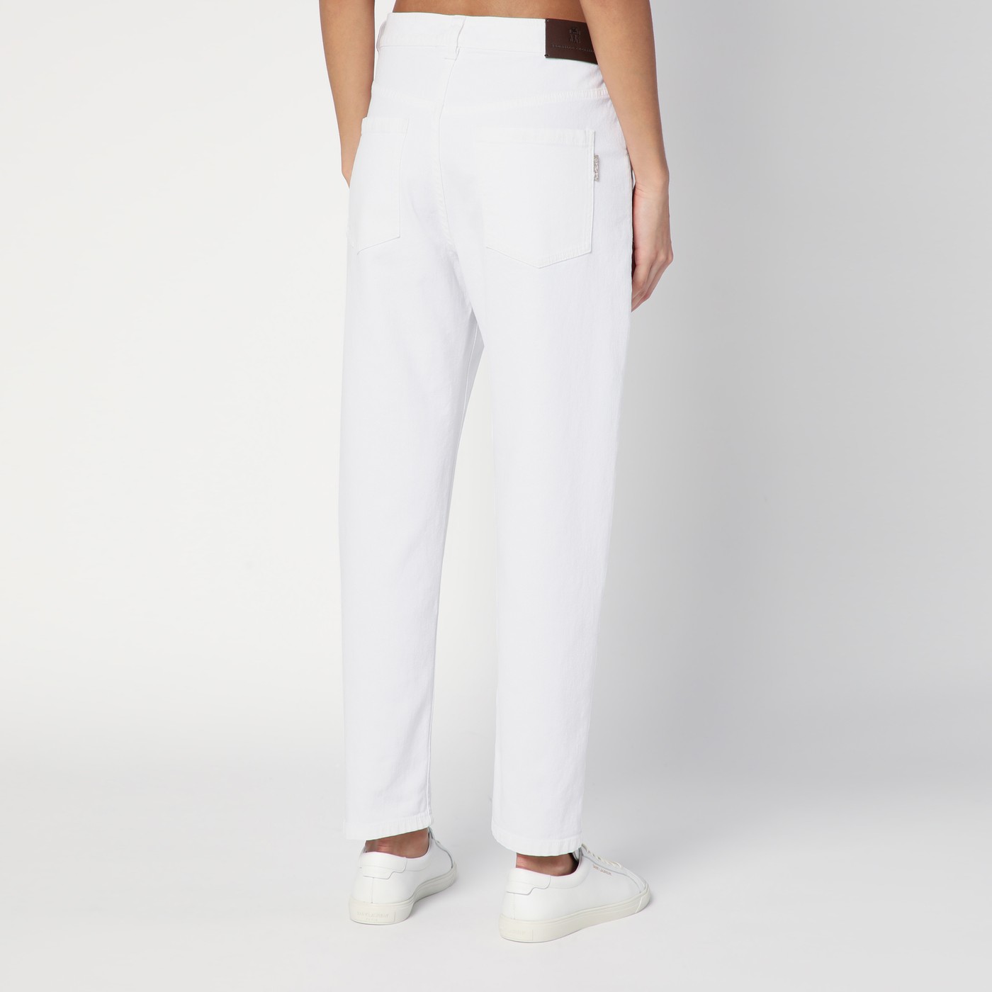 Brunello Cucinelli Pantalone bianco in cotone Offerta