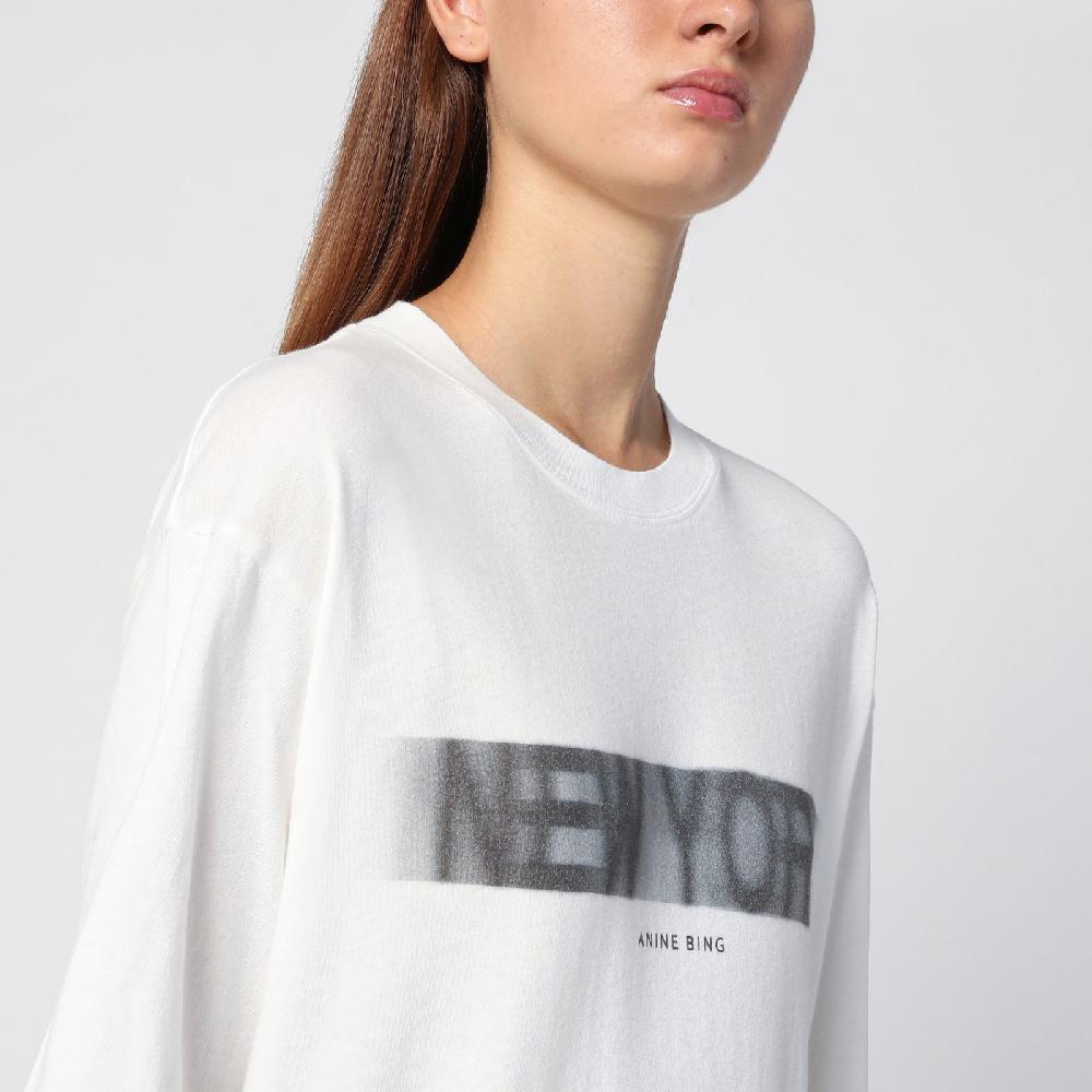 ANINE BING T-shirt over New York avorio Offerte