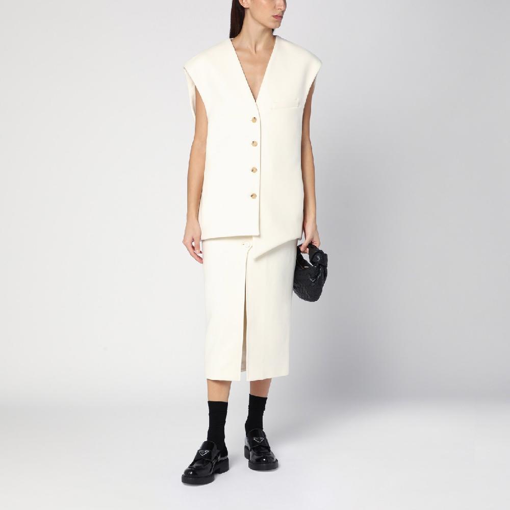 Margaux Lu00f6nnberg Gilet Wallis bianco in lana Vendita Calda