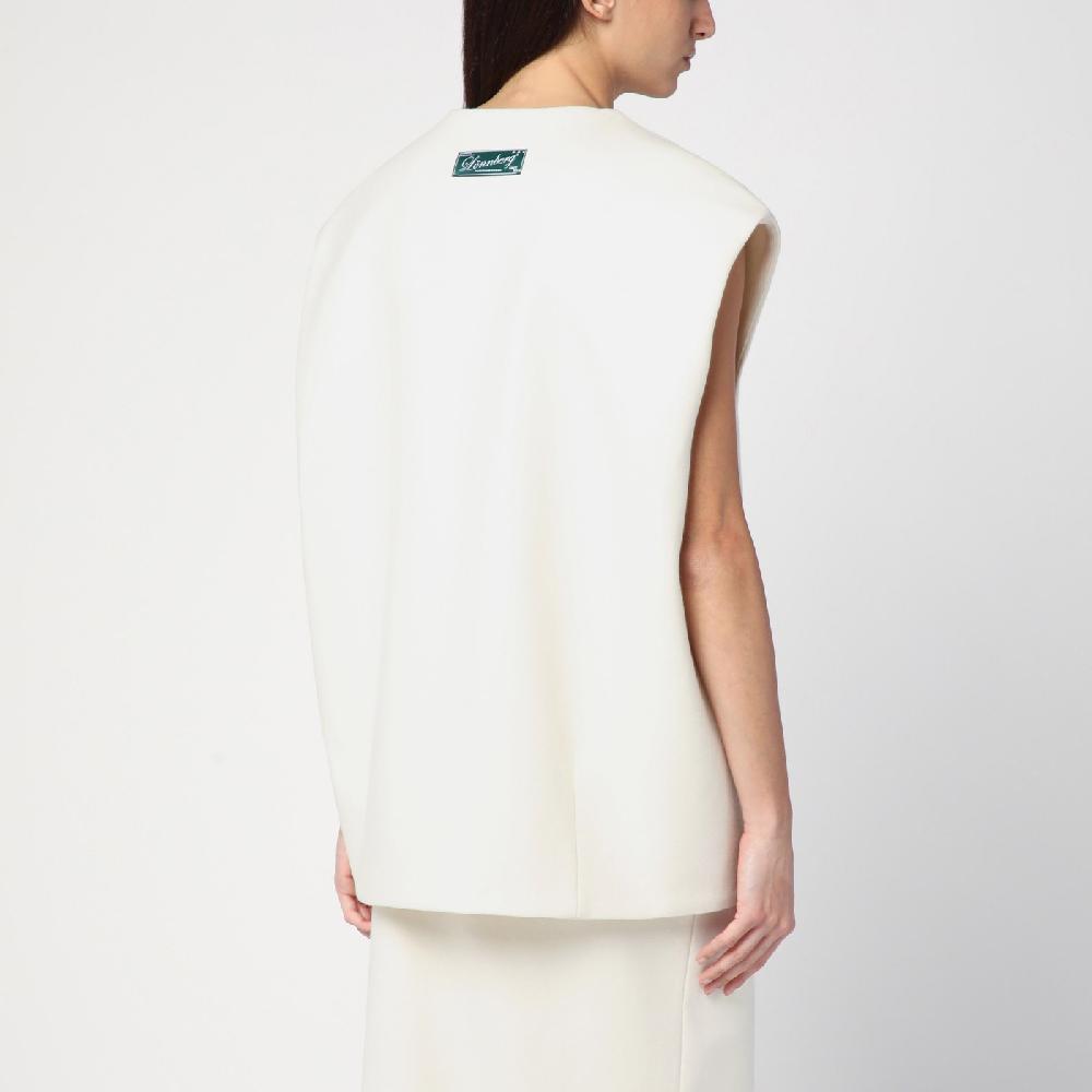 Margaux Lu00f6nnberg Gilet Wallis bianco in lana Vendita Calda