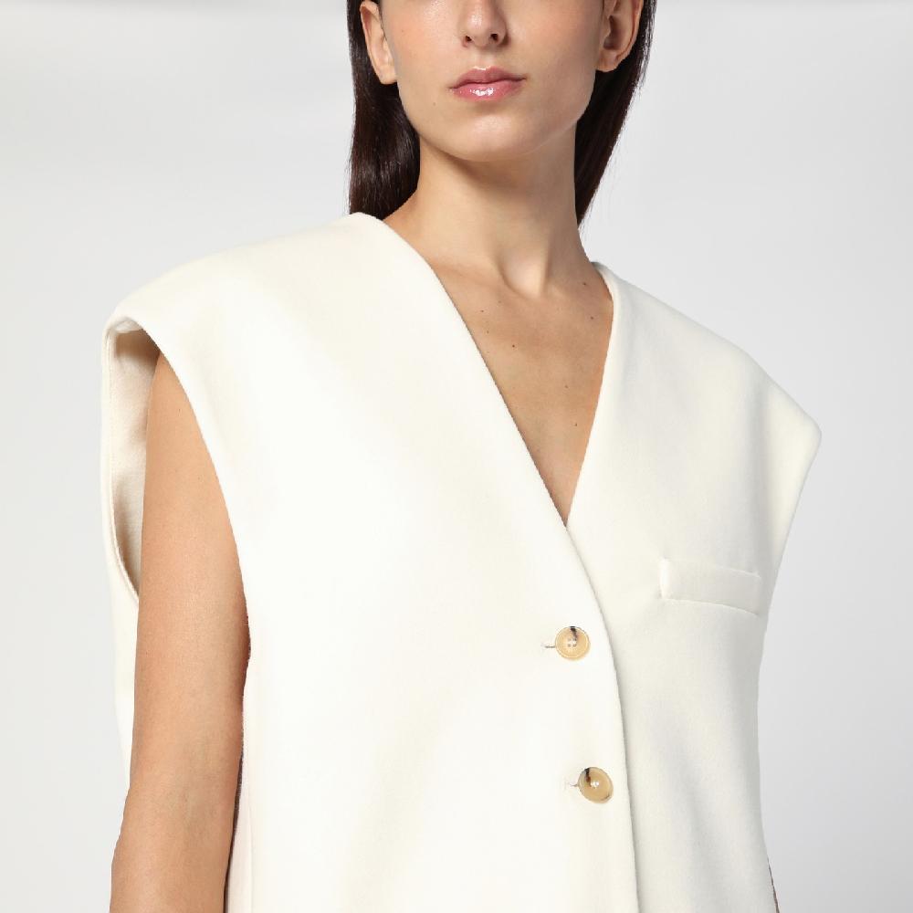 Margaux Lu00f6nnberg Gilet Wallis bianco in lana Vendita Calda