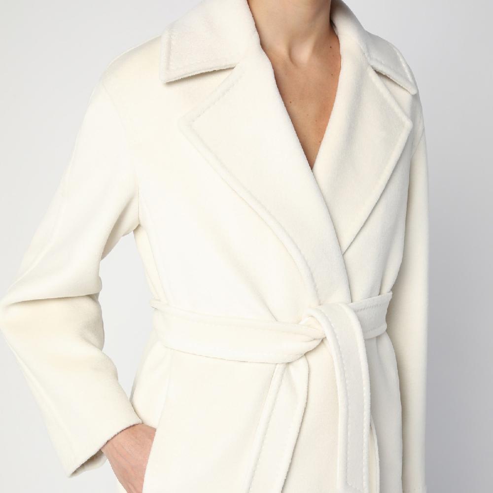 Max Mara Cappotto vestaglia bianco in misto cashmere Saldi Di Fabbrica