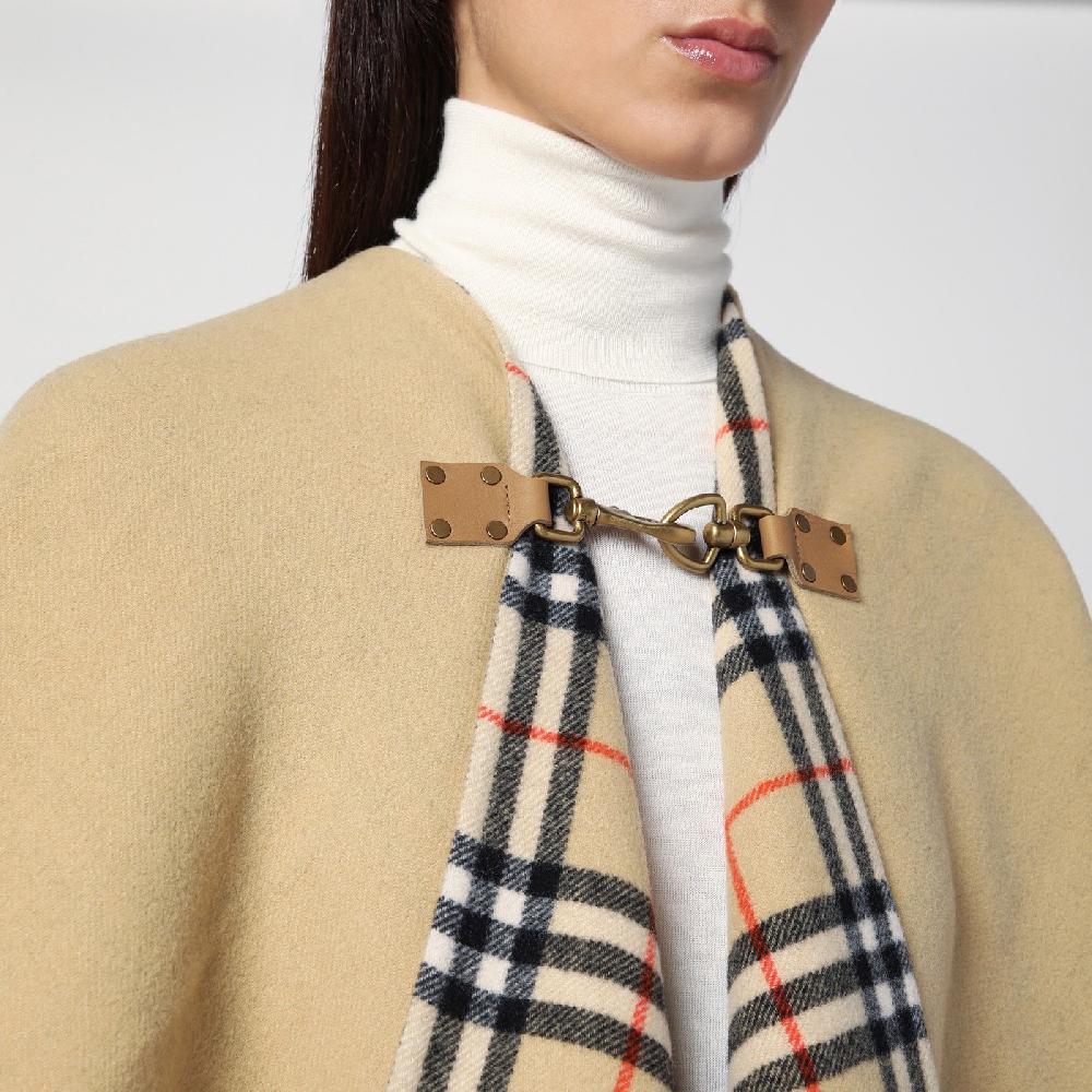 Burberry Mantella motivo Check in lana Vendite Flash