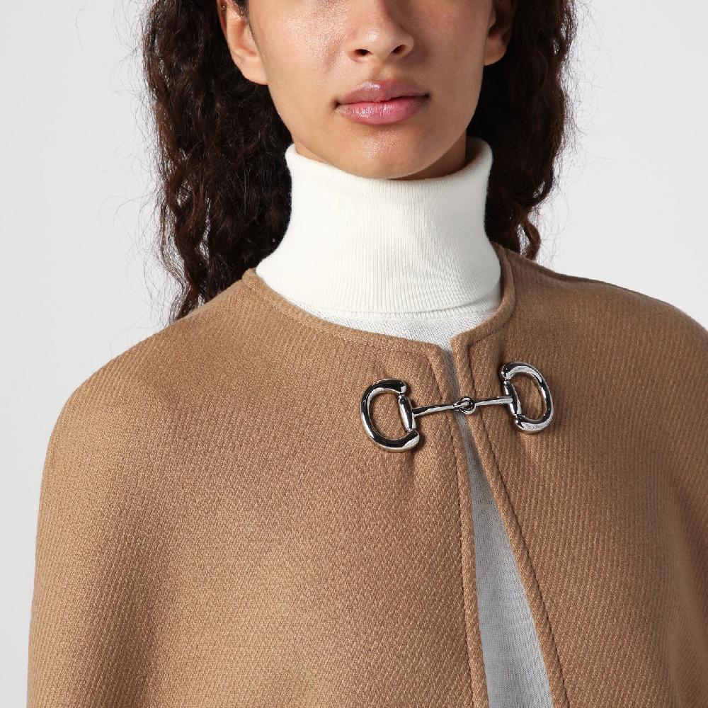 GUCCI Mantella beige in lana e cashmere Nuova