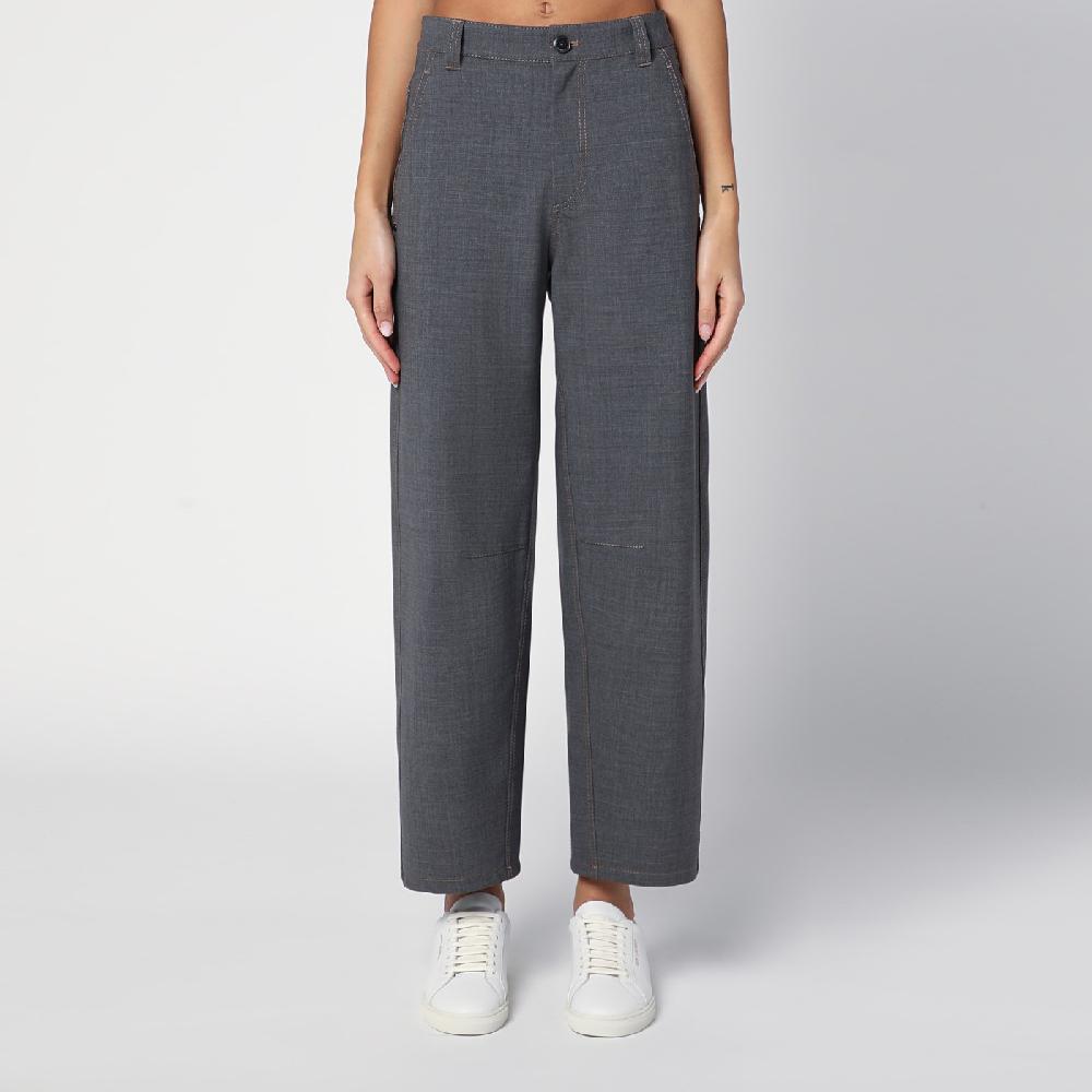 Brunello Cucinelli Pantalone grigio medio in misto lana Soddisfazione Garantita