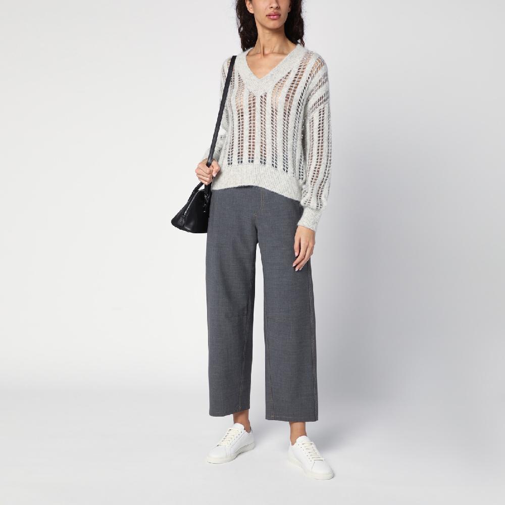 Brunello Cucinelli Pantalone grigio medio in misto lana Soddisfazione Garantita