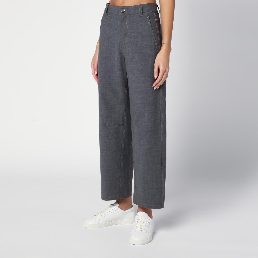Brunello Cucinelli Pantalone grigio medio in misto lana Soddisfazione Garantita