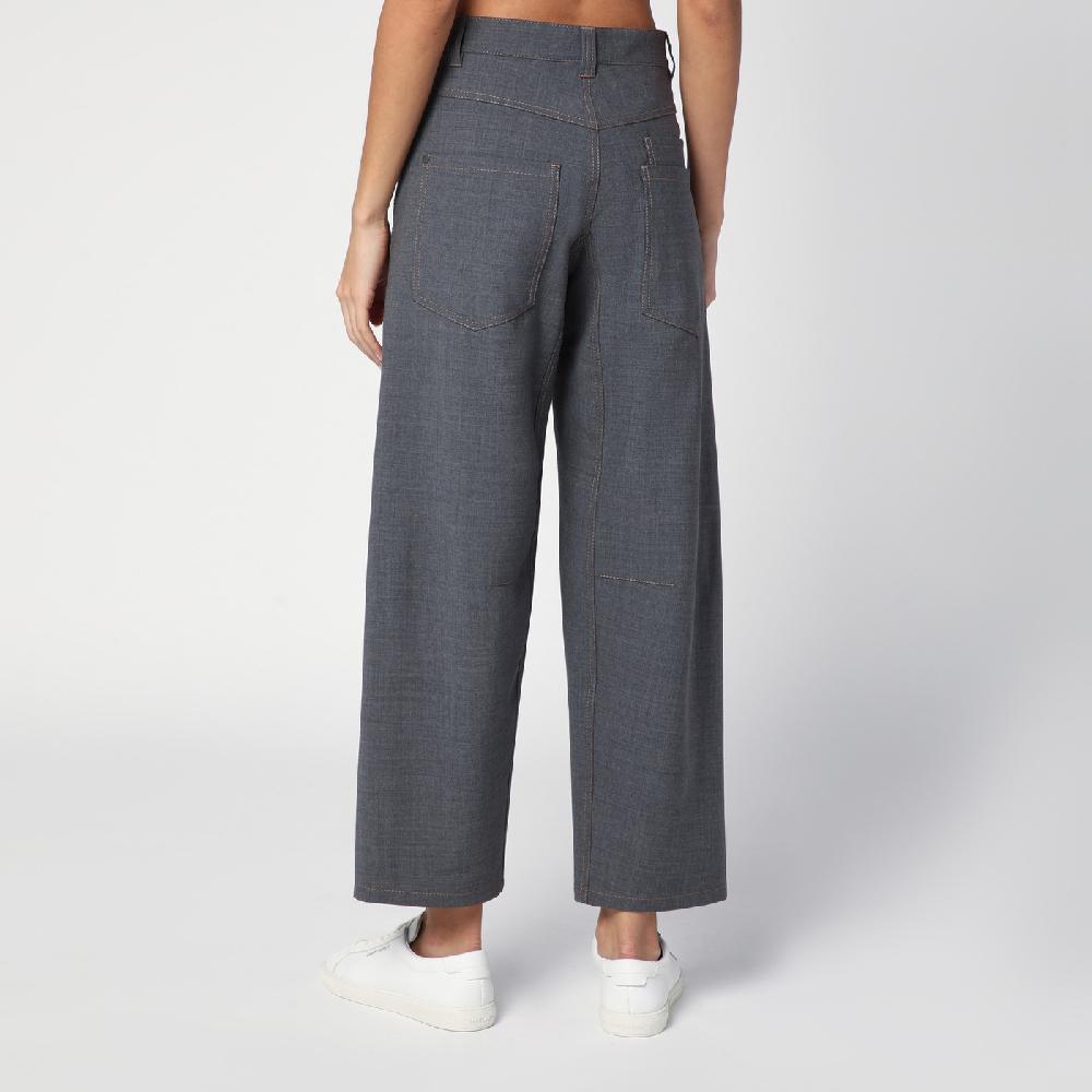 Brunello Cucinelli Pantalone grigio medio in misto lana Soddisfazione Garantita