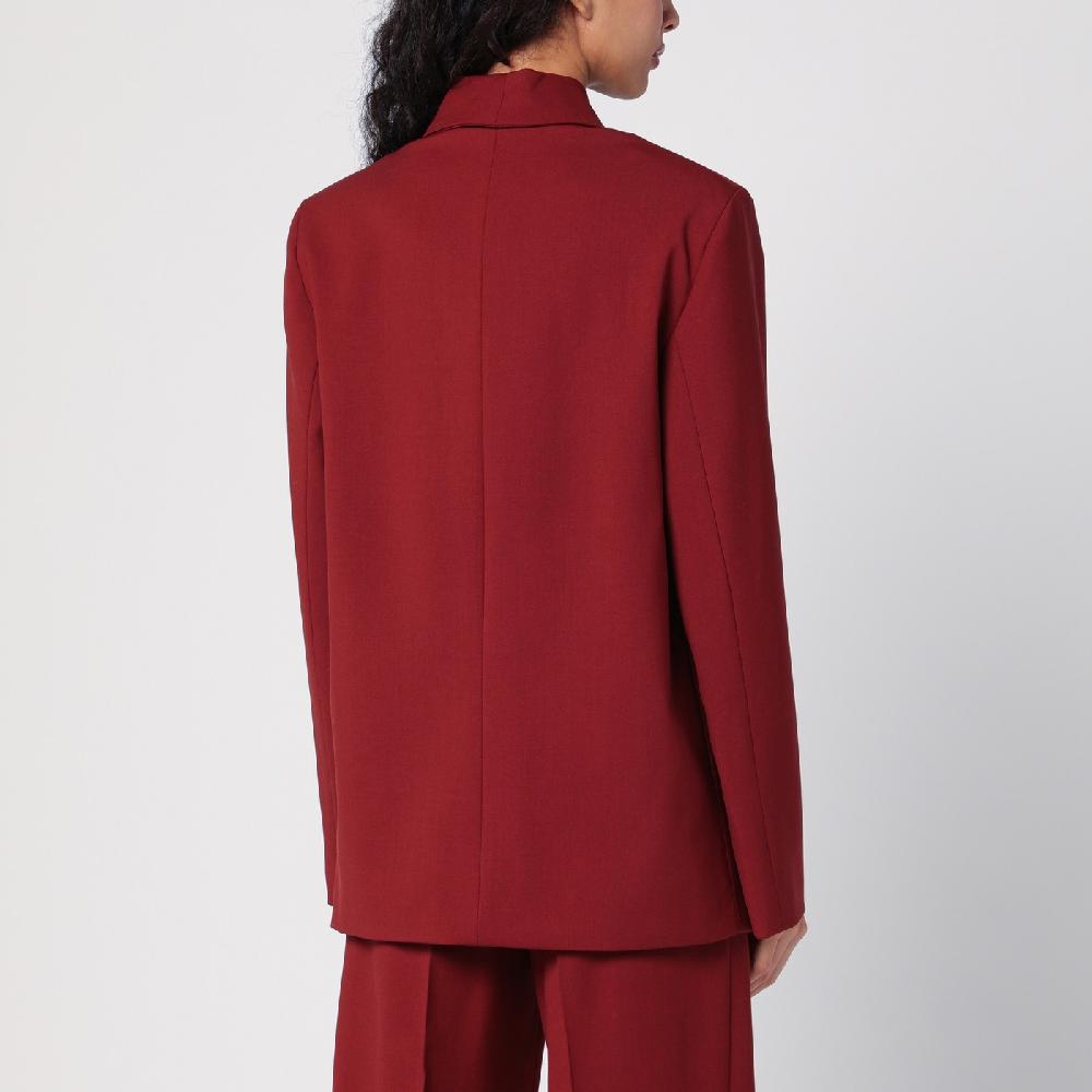 Loulou Studio Giacca doppiopetto bordeaux in lana Acquista Ora