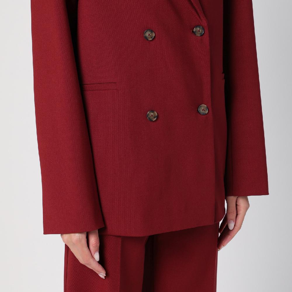 Loulou Studio Giacca doppiopetto bordeaux in lana Acquista Ora