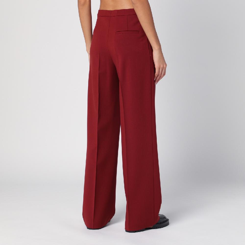 Loulou Studio Pantalone a palazzo in lana bordeaux Consegna Veloce