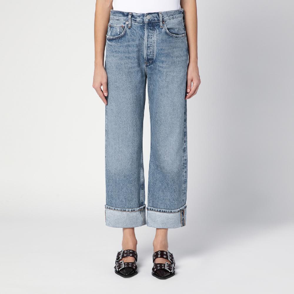 AGOLDE Jeans Fran azzurro in denim organico con risvolto Novità