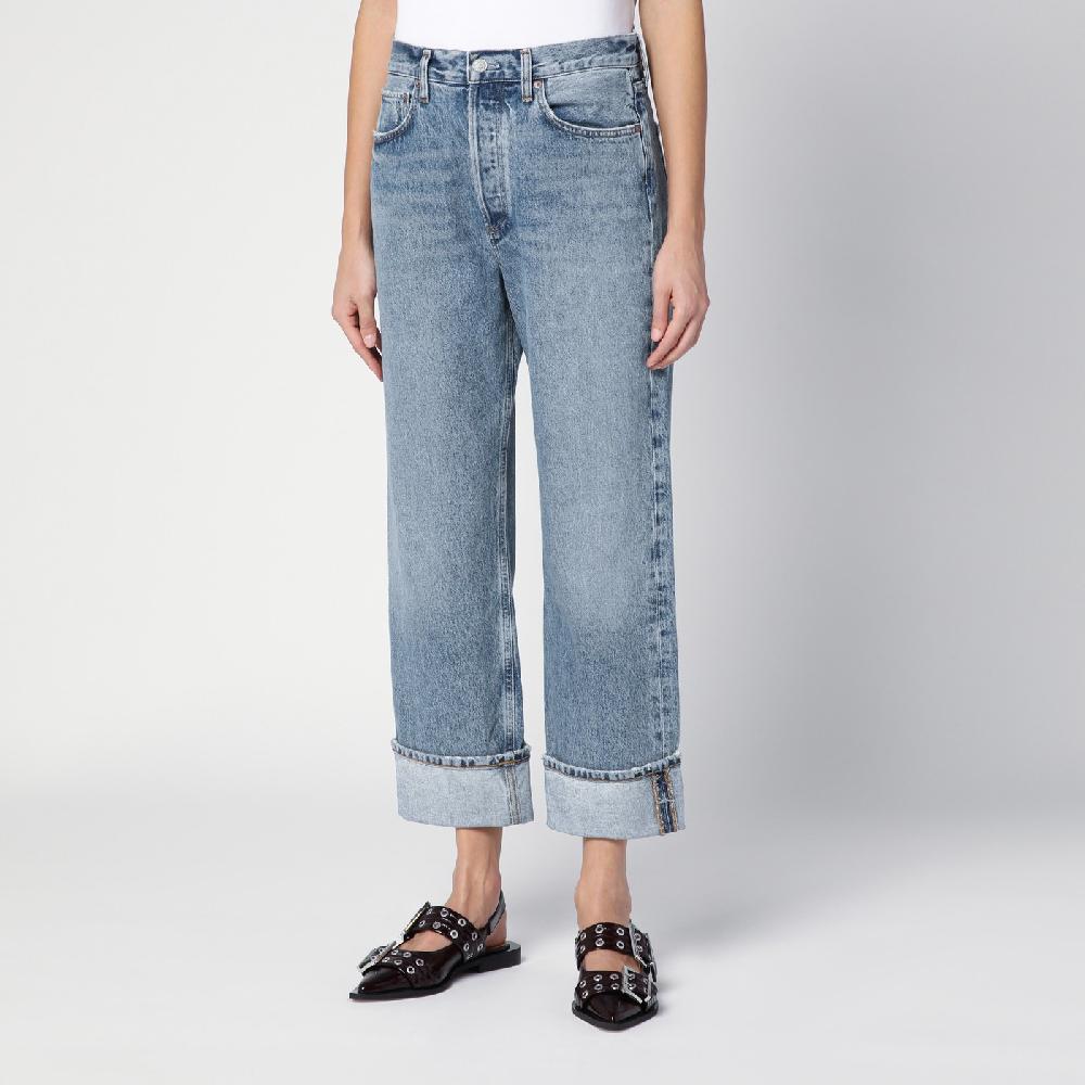 AGOLDE Jeans Fran azzurro in denim organico con risvolto Novità
