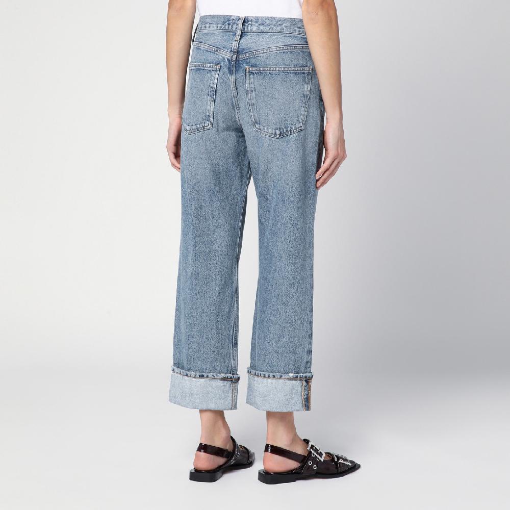 AGOLDE Jeans Fran azzurro in denim organico con risvolto Novità