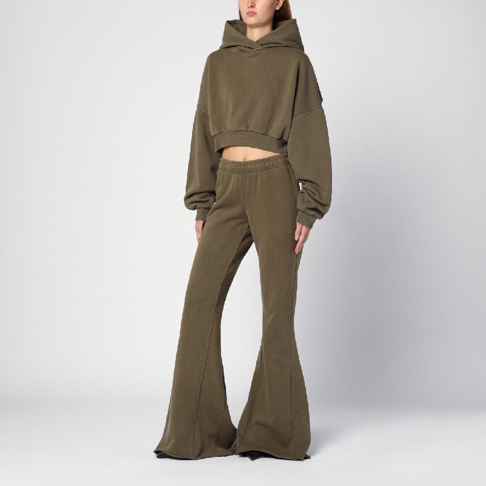 Entire Studios Felpa cropped verde militare in cotone organico Nuova