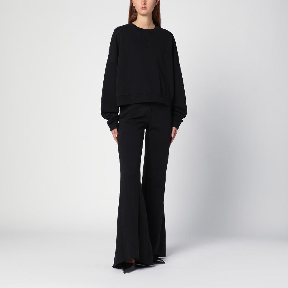 Entire Studios Pantalone a zampa nero in cotone organico Moda