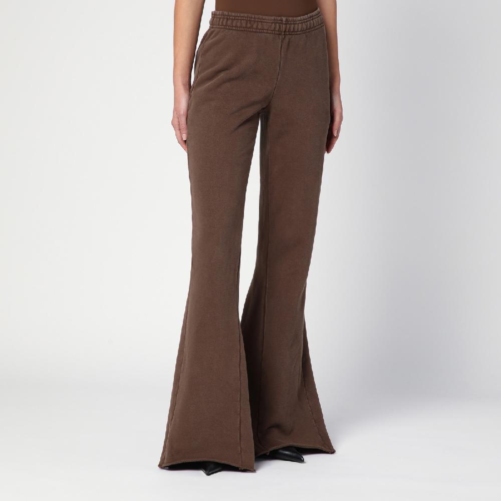 Entire Studios Pantalone a zampa marrone in cotone organico Italy