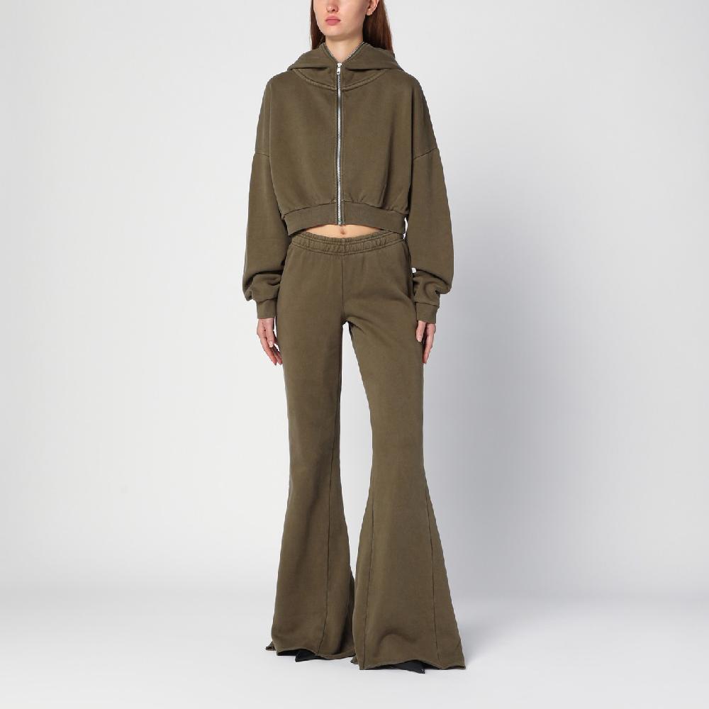 Entire Studios Felpa cropped verde militare in cotone organico 2025