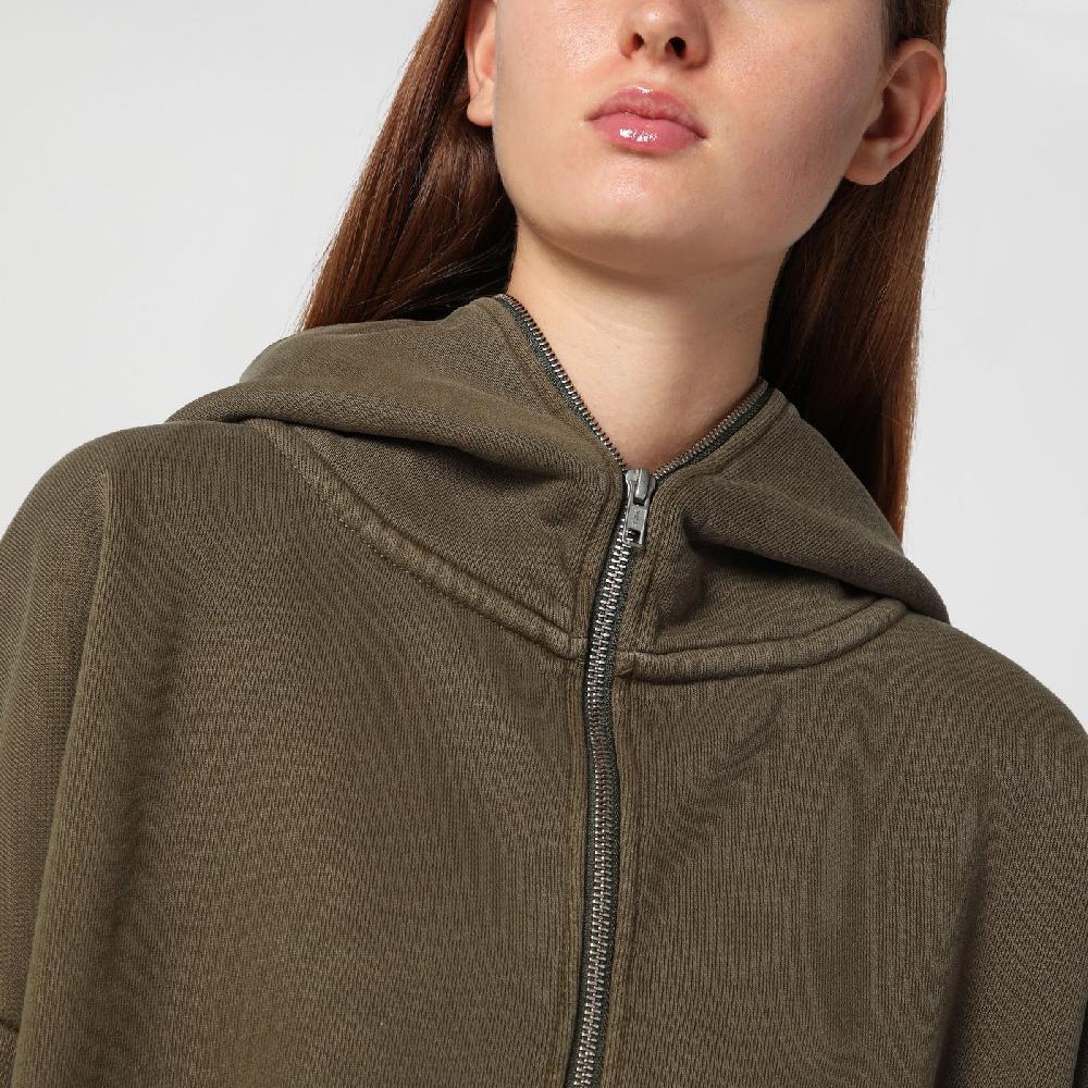 Entire Studios Felpa cropped verde militare in cotone organico 2025