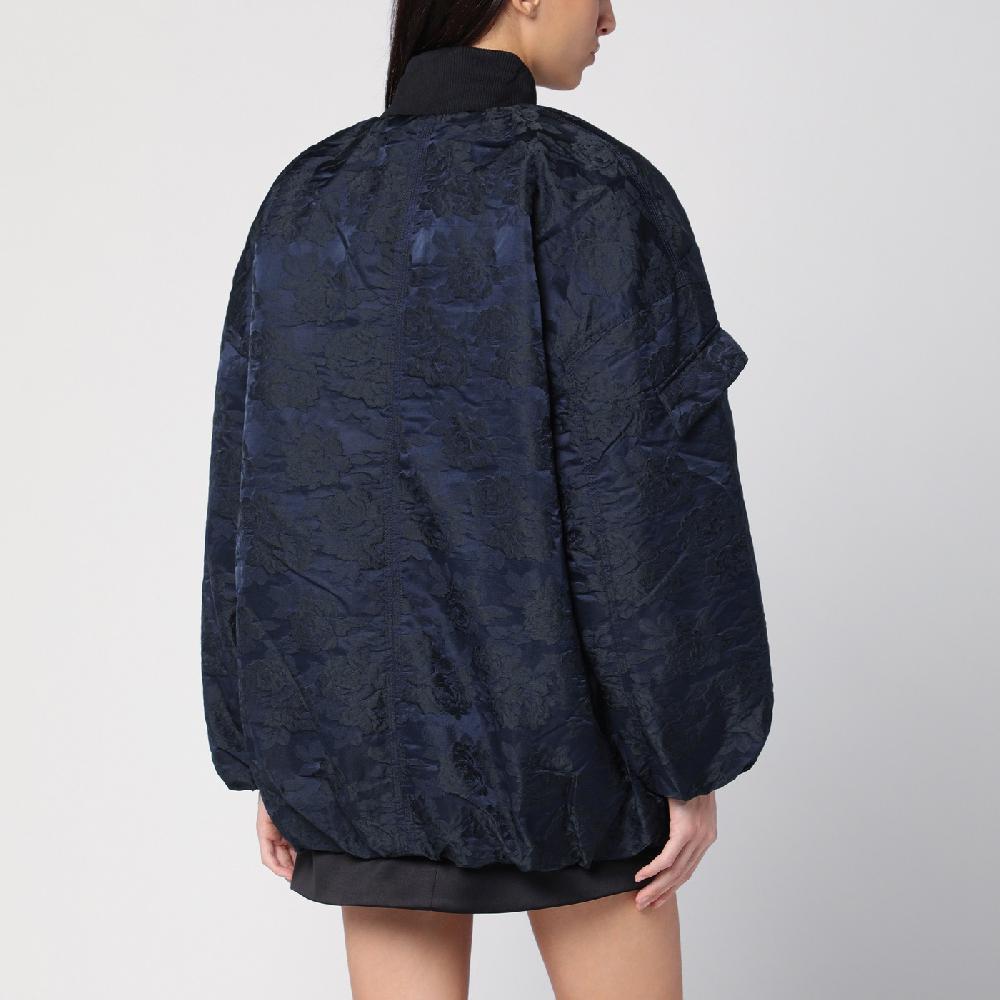 Ganni Bomber blu navy con zip Spedizione Gratuita