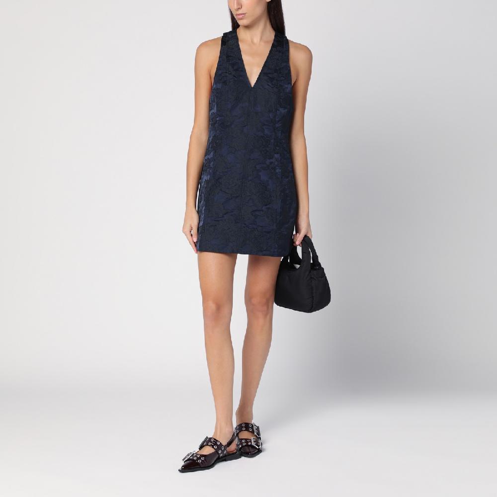 Ganni Mini abito blu navy con dettaglio nodo Pezzi Unici