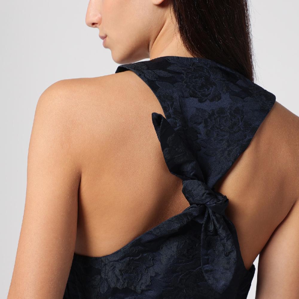Ganni Mini abito blu navy con dettaglio nodo Pezzi Unici