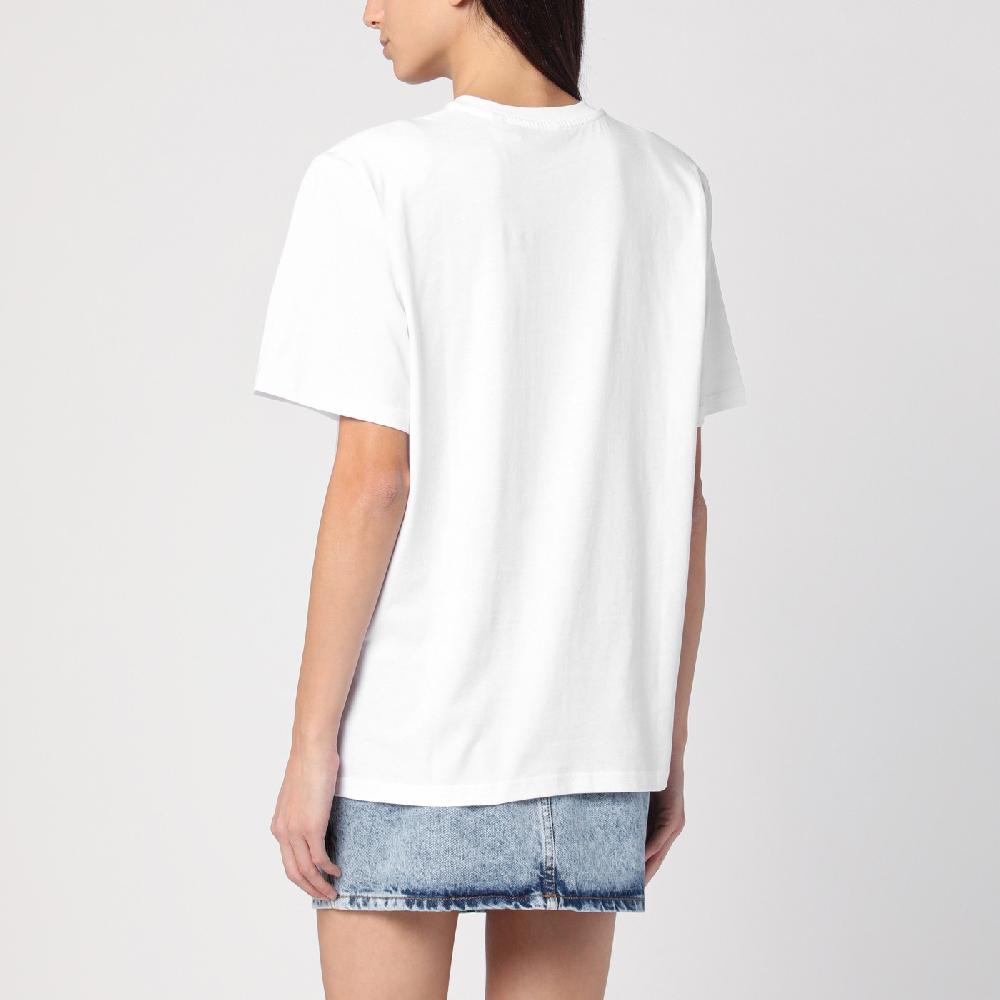 ROTATE Birger Christensen T-shirt bianca in cotone organico Qualità Garantita