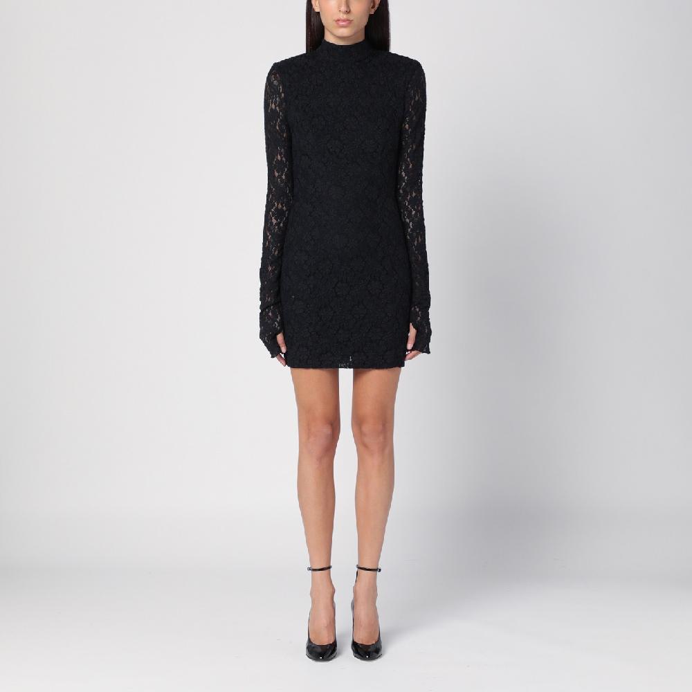 ROTATE Birger Christensen Mini abito nero in pizzo