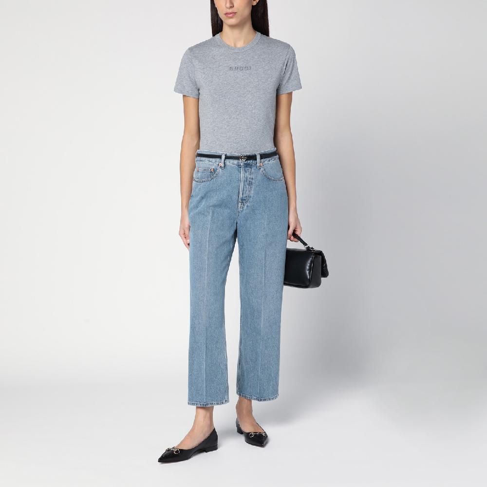 GUCCI T-shirt grigia mélange in cotone Online