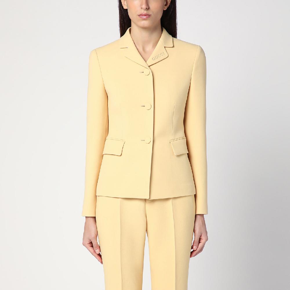 GUCCI Giacca color crema in crêpe di lana In Vendita